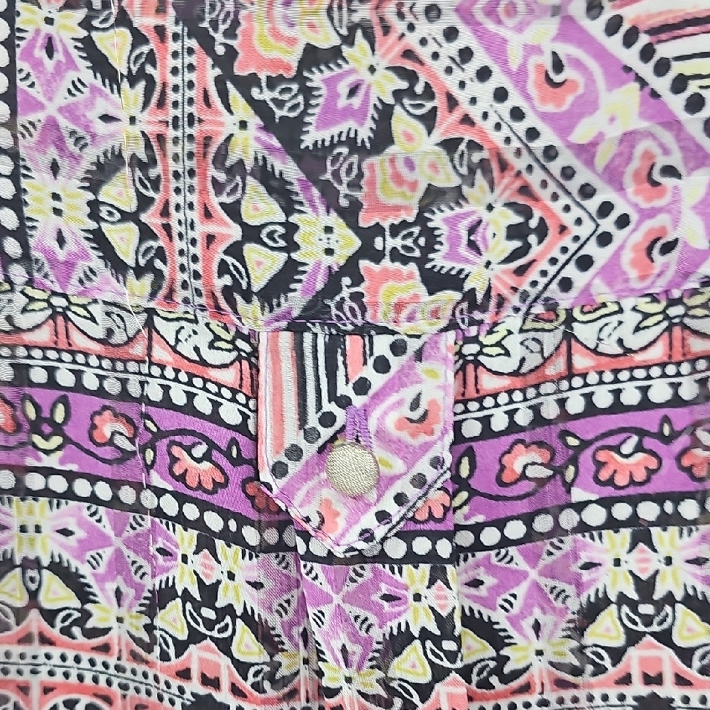 Roz & Ali Purple Multi-Pattern Peasant Blouse - Picture 3 of 8